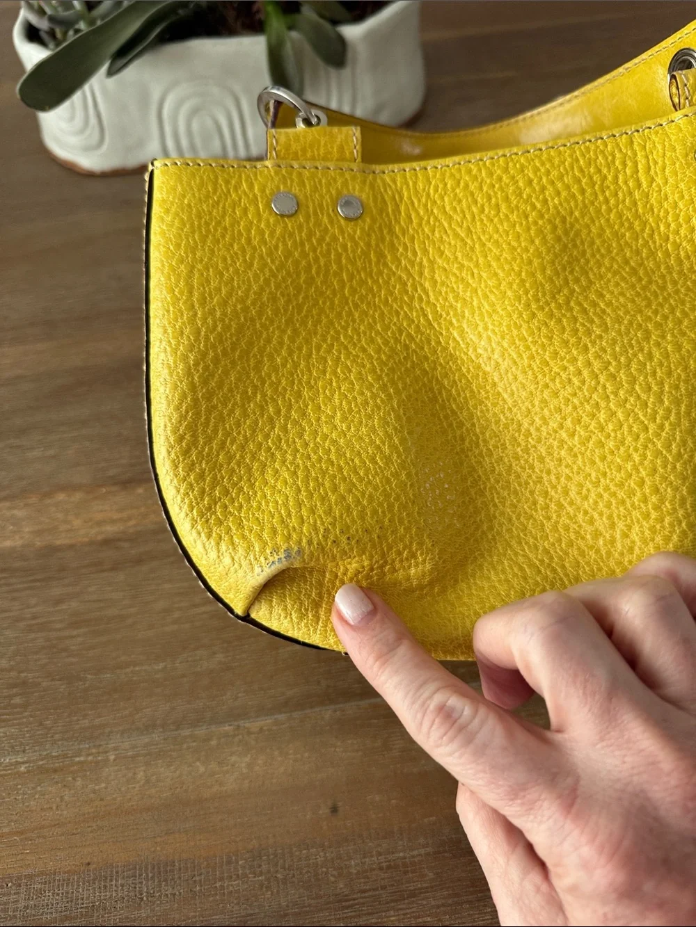 Kate Spade Yellow Pebbled Leather Hand Bag